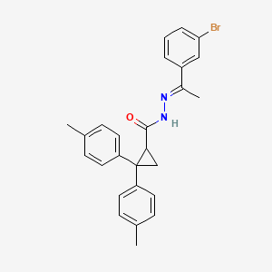 N'-[(1E)-1-(3-bromophenyl)ethylidene]-2,2-bis(4-methylphenyl)cyclopropanecarbohydrazide