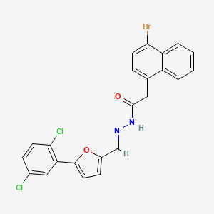 molecular formula C23H15BrCl2N2O2 B11558899 2-(4-Bromonaphthalen-1-YL)-N'-[(E)-[5-(2,5-dichlorophenyl)furan-2-YL]methylidene]acetohydrazide 