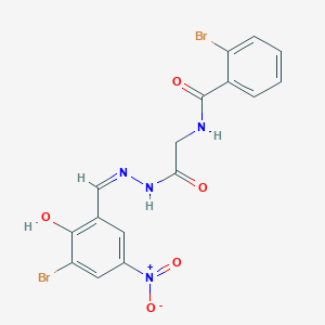 2-Bromo-N-({N'-[(Z)-(3-bromo-2-hydroxy-5-nitrophenyl)methylidene]hydrazinecarbonyl}methyl)benzamide