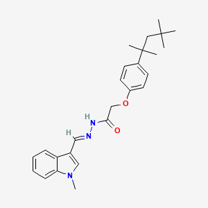 molecular formula C26H33N3O2 B11558943 N'-[(E)-(1-methyl-1H-indol-3-yl)methylidene]-2-[4-(2,4,4-trimethylpentan-2-yl)phenoxy]acetohydrazide 