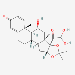 molecular formula C₂₄H₃₂O₇ B1155898 Desonide-21-aldehyde Hydrate 