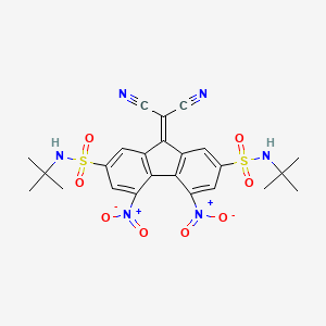 molecular formula C24H24N6O8S2 B11559037 N,N'-di-tert-butyl-9-(dicyanomethylidene)-4,5-dinitro-9H-fluorene-2,7-disulfonamide 