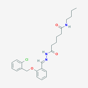 molecular formula C24H30ClN3O3 B11559052 N-butyl-6-[(2E)-2-{2-[(2-chlorobenzyl)oxy]benzylidene}hydrazinyl]-6-oxohexanamide 