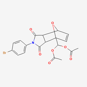 [2-(4-bromophenyl)-1,3-dioxo-1,2,3,3a,7,7a-hexahydro-4H-4,7-epoxyisoindol-4-yl]methanediyl diacetate