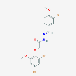 molecular formula C17H15Br3N2O4 B11559084 N'-[(E)-(3-bromo-4-methoxyphenyl)methylidene]-2-(2,4-dibromo-6-methoxyphenoxy)acetohydrazide 