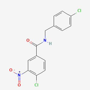 molecular formula C14H10Cl2N2O3 B11559087 4-chloro-N-(4-chlorobenzyl)-3-nitrobenzamide 