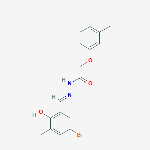 molecular formula C18H19BrN2O3 B11559101 N'-[(E)-(5-bromo-2-hydroxy-3-methylphenyl)methylidene]-2-(3,4-dimethylphenoxy)acetohydrazide 