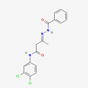 (3E)-N-(3,4-dichlorophenyl)-3-[2-(phenylcarbonyl)hydrazinylidene]butanamide