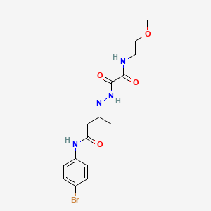 (3E)-N-(4-bromophenyl)-3-(2-{[(2-methoxyethyl)amino](oxo)acetyl}hydrazinylidene)butanamide