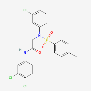 molecular formula C21H17Cl3N2O3S B11559123 2-[N-(3-Chlorophenyl)4-methylbenzenesulfonamido]-N-(3,4-dichlorophenyl)acetamide 