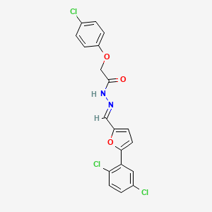 molecular formula C19H13Cl3N2O3 B11559135 2-(4-Chlorophenoxy)-N'-[(E)-[5-(2,5-dichlorophenyl)furan-2-YL]methylidene]acetohydrazide 