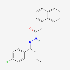 molecular formula C22H21ClN2O B11559164 N'-[(1E)-1-(4-chlorophenyl)butylidene]-2-(naphthalen-1-yl)acetohydrazide 