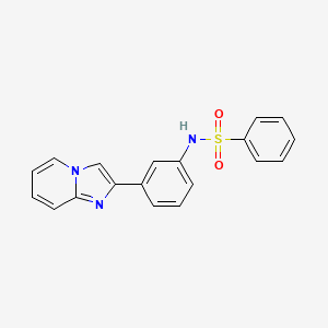 molecular formula C19H15N3O2S B11559193 N-(3-{Imidazo[1,2-A]pyridin-2-YL}phenyl)benzenesulfonamide 