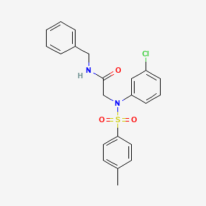 molecular formula C22H21ClN2O3S B11559196 N-Benzyl-2-[N-(3-chlorophenyl)4-methylbenzenesulfonamido]acetamide 