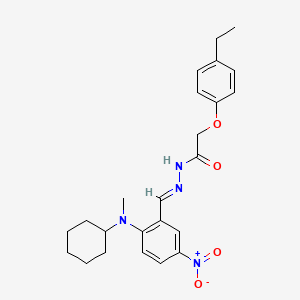 molecular formula C24H30N4O4 B11559197 N'-[(E)-{2-[cyclohexyl(methyl)amino]-5-nitrophenyl}methylidene]-2-(4-ethylphenoxy)acetohydrazide 