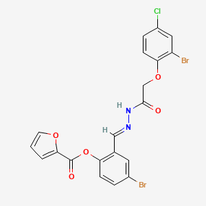 4-bromo-2-[(E)-{2-[(2-bromo-4-chlorophenoxy)acetyl]hydrazinylidene}methyl]phenyl furan-2-carboxylate