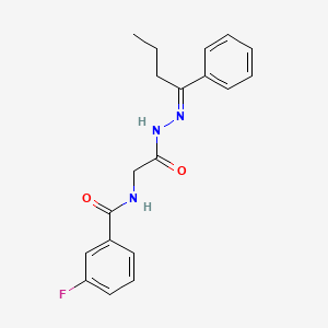 3-Fluoro-N-({N'-[(1E)-1-phenylbutylidene]hydrazinecarbonyl}methyl)benzamide