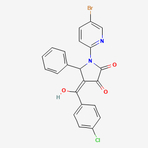 (E)-[1-(5-bromopyridinium-2-yl)-4,5-dioxo-2-phenylpyrrolidin-3-ylidene](4-chlorophenyl)methanolate