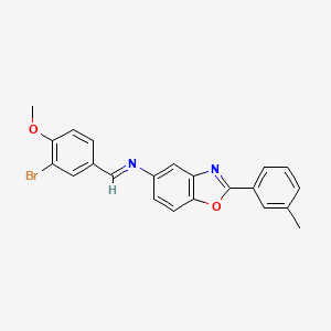 molecular formula C22H17BrN2O2 B11559234 N-[(E)-(3-bromo-4-methoxyphenyl)methylidene]-2-(3-methylphenyl)-1,3-benzoxazol-5-amine 