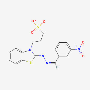 molecular formula C17H15N4O5S2- B11559246 3-[(2Z)-2-[(2Z)-(3-nitrobenzylidene)hydrazinylidene]-1,3-benzothiazol-3(2H)-yl]propane-1-sulfonate 