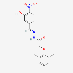 molecular formula C17H17N3O5 B11559248 2-(2,6-dimethylphenoxy)-N'-[(E)-(3-hydroxy-4-nitrophenyl)methylidene]acetohydrazide 