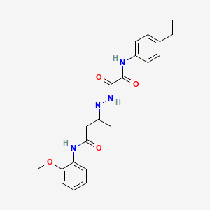 molecular formula C21H24N4O4 B11559261 (3E)-3-(2-{[(4-ethylphenyl)amino](oxo)acetyl}hydrazinylidene)-N-(2-methoxyphenyl)butanamide 