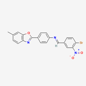 N-[(E)-(4-bromo-3-nitrophenyl)methylidene]-4-(6-methyl-1,3-benzoxazol-2-yl)aniline