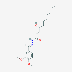 molecular formula C20H32N2O4 B11559271 N'-[(E)-(3,4-dimethoxyphenyl)methylidene]-4-hydroxyundecanehydrazide 