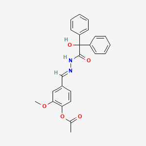 4-[(E)-{2-[hydroxy(diphenyl)acetyl]hydrazinylidene}methyl]-2-methoxyphenyl acetate