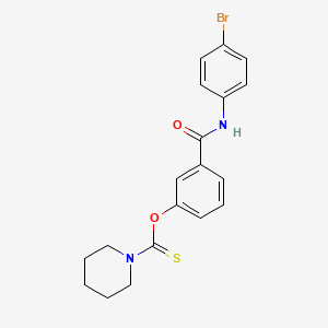 molecular formula C19H19BrN2O2S B11559296 O-{3-[(4-bromophenyl)carbamoyl]phenyl} piperidine-1-carbothioate 