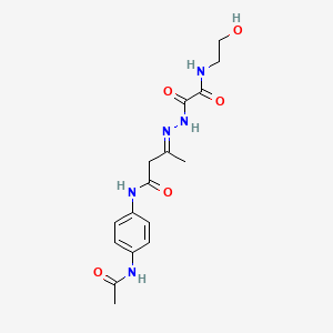 (3E)-N-[4-(acetylamino)phenyl]-3-(2-{[(2-hydroxyethyl)amino](oxo)acetyl}hydrazinylidene)butanamide