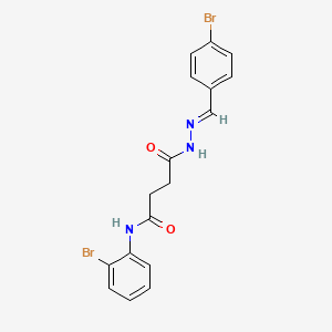 molecular formula C17H15Br2N3O2 B11559344 4-[(2E)-2-(4-bromobenzylidene)hydrazinyl]-N-(2-bromophenyl)-4-oxobutanamide 