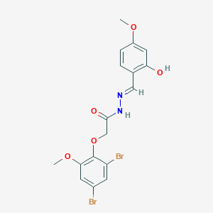 2-(2,4-dibromo-6-methoxyphenoxy)-N'-[(E)-(2-hydroxy-4-methoxyphenyl)methylidene]acetohydrazide