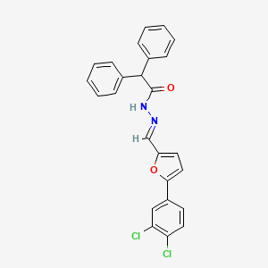 molecular formula C25H18Cl2N2O2 B11559409 N'-[(E)-[5-(3,4-Dichlorophenyl)furan-2-YL]methylidene]-2,2-diphenylacetohydrazide 