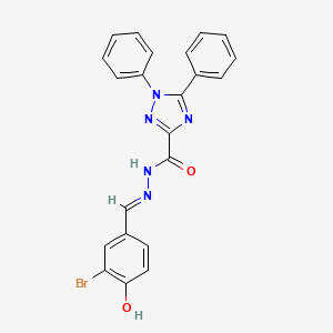 molecular formula C22H16BrN5O2 B11559415 N'-[(E)-(3-bromo-4-hydroxyphenyl)methylidene]-1,5-diphenyl-1H-1,2,4-triazole-3-carbohydrazide 