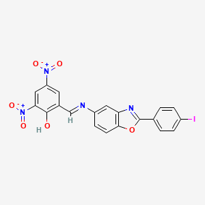 2-[(E)-{[2-(4-iodophenyl)-1,3-benzoxazol-5-yl]imino}methyl]-4,6-dinitrophenol