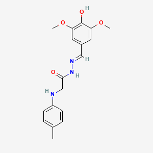 molecular formula C18H21N3O4 B11559423 N'-[(E)-(4-Hydroxy-3,5-dimethoxyphenyl)methylidene]-2-[(4-methylphenyl)amino]acetohydrazide 