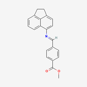 molecular formula C21H17NO2 B11559433 methyl 4-[(E)-(1,2-dihydroacenaphthylen-5-ylimino)methyl]benzoate 