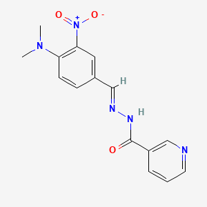 molecular formula C15H15N5O3 B11559437 N'-[(E)-[4-(Dimethylamino)-3-nitrophenyl]methylidene]pyridine-3-carbohydrazide 