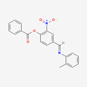 4-[(E)-[(2-Methylphenyl)imino]methyl]-2-nitrophenyl benzoate