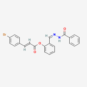 2-{(Z)-[2-(phenylcarbonyl)hydrazinylidene]methyl}phenyl (2E)-3-(4-bromophenyl)prop-2-enoate