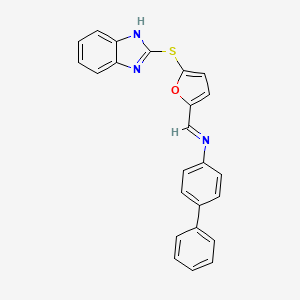 N-{(E)-[5-(1H-benzimidazol-2-ylsulfanyl)furan-2-yl]methylidene}biphenyl-4-amine