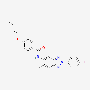 molecular formula C24H23FN4O2 B11559498 4-butoxy-N-[2-(4-fluorophenyl)-6-methyl-2H-1,2,3-benzotriazol-5-yl]benzamide 