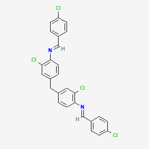 molecular formula C27H18Cl4N2 B11559515 4,4'-methanediylbis{2-chloro-N-[(E)-(4-chlorophenyl)methylidene]aniline} 