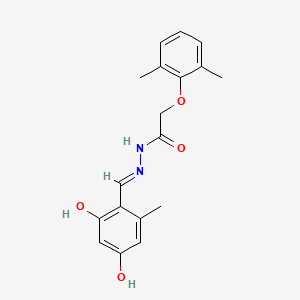 molecular formula C18H20N2O4 B11559549 N'-[(E)-(2,4-dihydroxy-6-methylphenyl)methylidene]-2-(2,6-dimethylphenoxy)acetohydrazide 