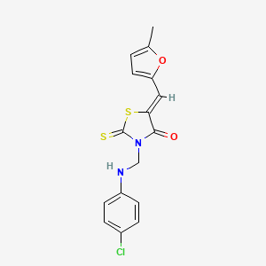 (5Z)-3-{[(4-chlorophenyl)amino]methyl}-5-[(5-methylfuran-2-yl)methylidene]-2-thioxo-1,3-thiazolidin-4-one