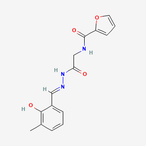 N-{2-[(2E)-2-(2-hydroxy-3-methylbenzylidene)hydrazinyl]-2-oxoethyl}furan-2-carboxamide (non-preferred name)