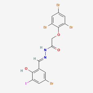 N'-[(E)-(5-bromo-2-hydroxy-3-iodophenyl)methylidene]-2-(2,4,6-tribromophenoxy)acetohydrazide