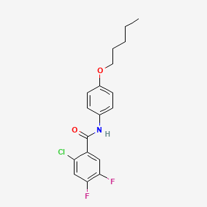 molecular formula C18H18ClF2NO2 B11559615 2-chloro-4,5-difluoro-N-[4-(pentyloxy)phenyl]benzamide 