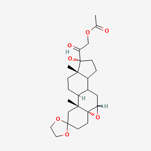 2-[(4aR,5aS,9R,9aS,11bR)-9-hydroxy-9a,11b-dimethyltetradecahydro-1H-spiro[cyclopenta[1,2]phenanthro[8a,9-b]oxirene-2,2'-[1,3]dioxolan]-9-yl]-2-oxoethyl acetate